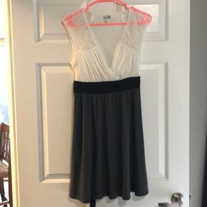 Speechless Black, Grey, and White Dress - Size L